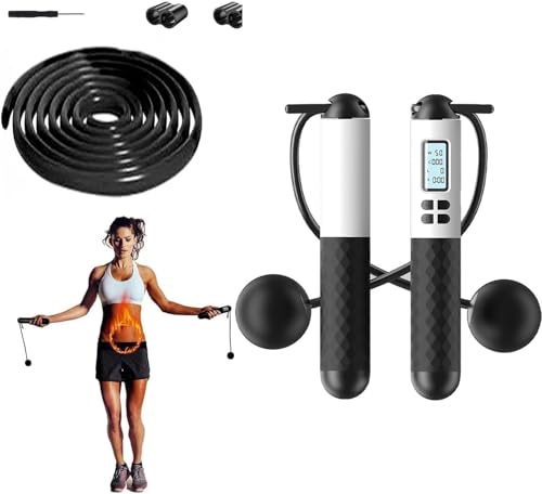 Ropeless Skipping Rope - Cordless Jump Rope With Digital Counter, Portable Wireless Jump Rope, Ropeless Skipping Rope For Women Men Adults Kids Fitness, Workout Exercise Cardio (white) Ropeless Skipping Rope - Cordless Jump Rope With Digital Counter, Portable Wireless Jump Rope, Ropeless Skipping Rope For Women Men Adults Kids Fitness, Workout Exercise Cardio (white)