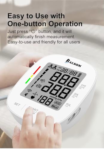 Balson Automatic Digital Blood Pressure Monitor for Upper Arm | Large LED Display | Dual User 2×120 Memory | Irregular Heartbeat Detection | One-Touch Operation | Adjustable Cuff 22-42cm | Home BP Machine with 1 Year Warranty (350) 4 41cQNItcwbL