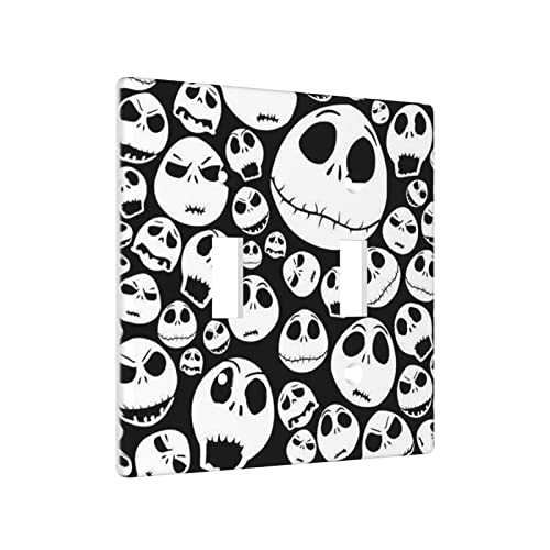 Funny Skull Light Switch Cover Decorative Funny Double Toggle Standard Size 2 Gang 4.5" X 4.5" #TOP1