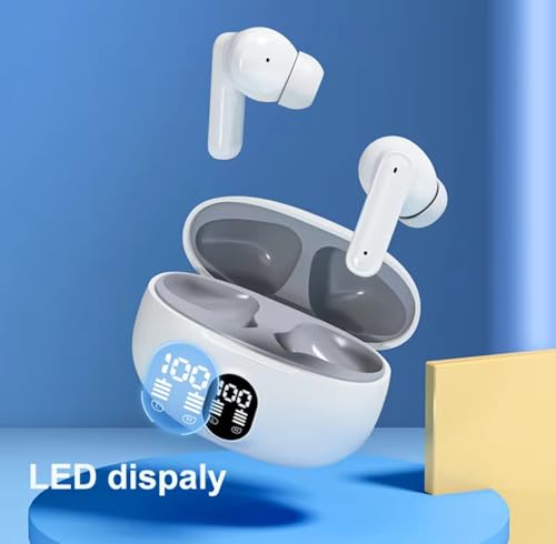 Image of YOYO PODS TWS Earbuds with Battery Display, BT 5.3+ENC Wireless Headphone, Upto 36Hrs Playtime, Quick Pairing, Immersive Sound, Touch Control, Fast Charging, IPX4 & Voice (White)