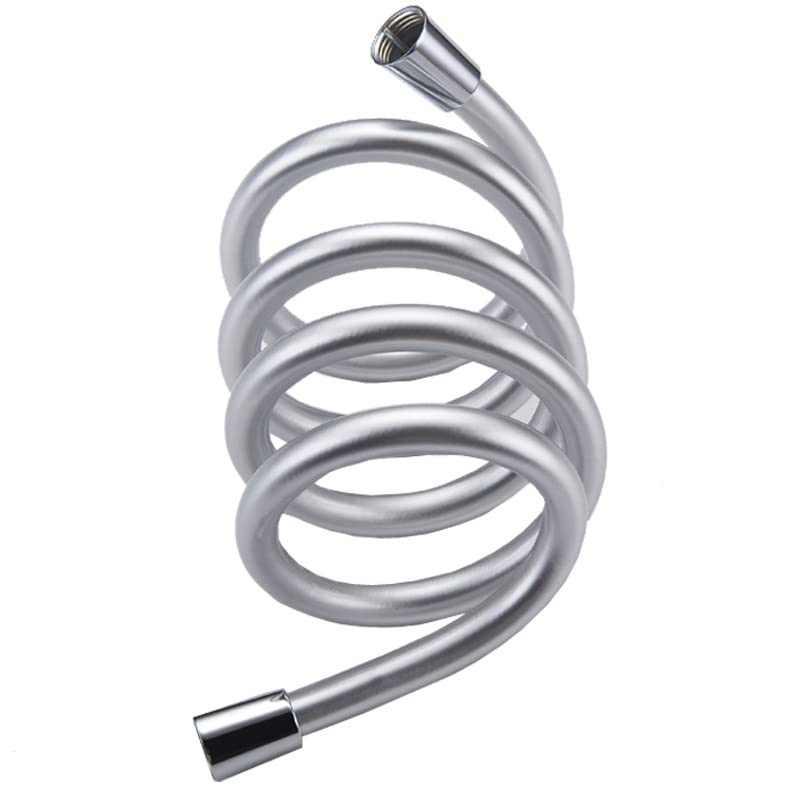 Shower Hose 1.5m 1.75m 1.25m - 10mm Large Bore Stainless Steel Shower Hose Replacement Leakproof & Anti-Kink (PVC shower hose 1.5m Silver)