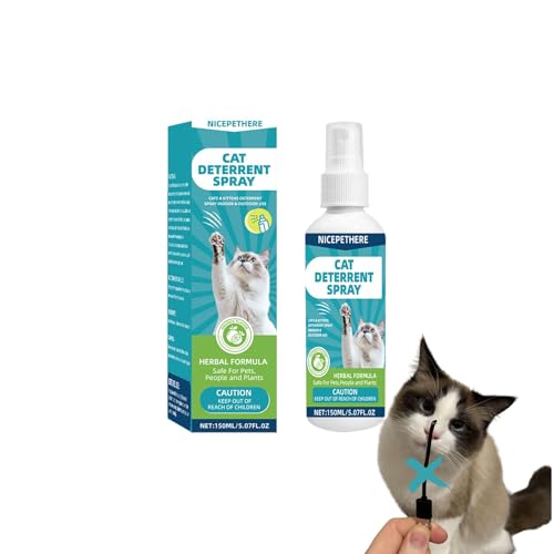 Cat Deterrent Spray for Furniture & Home,Natural Anti-Scratch Training Aid,Indoor Outdoor Pet Repellent,Safe for Cats & Surfaces - No More Damaged Couch, Carpet, Plants