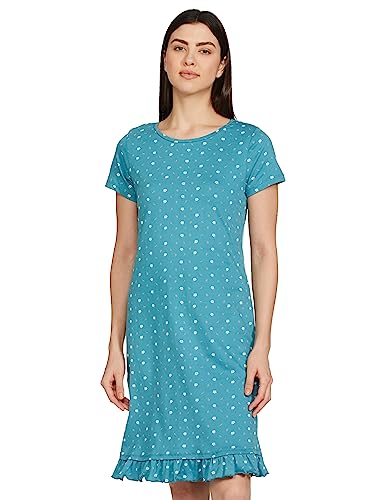 Image of Amazon Brand - Eden & Ivy Women's Cotton Knee Length Regular Fit Printed Nighty (Available in Plus Sizes)