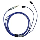 SPTSSWET Earphone Replacement Audio Cable Compatible with Shure SE215 SE315 SE425 SE535 SE846 UE900 3.5mm MMCX Earbuds Cable Plug and Play 1.2M/3.94FT Blue