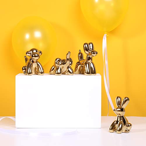 Ardax Gold Home Décor Balloon Figurine Accent, Small Ceramic Animal Statue Handmade Sculpture Ornament (Dog) #TOP4
