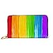 Produktbild JHGFG Mode Handtasche Reißverschluss Brieftasche Bright Rainbow Paint Strokes Telefon Kupplung Geldbörse Abendkupplung Blockieren Leder Brieftasche Multi Card Organizer