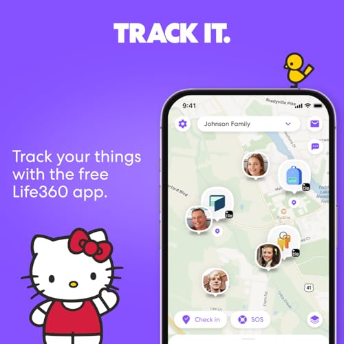 Image of Life360 Tile Starter Pack - Bluetooth Trackers and Item Finders for Keys, Wallets & More. Both iOS and Android Compatible. Phone Finder. 2-Pack, Mate /Slim (Tile x Hello Kitty: Rainy Day Adventures)