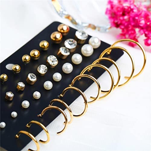 Image of ANNACREATIONS Stylish combo of pearl stud hoop earrings set for Women Girls