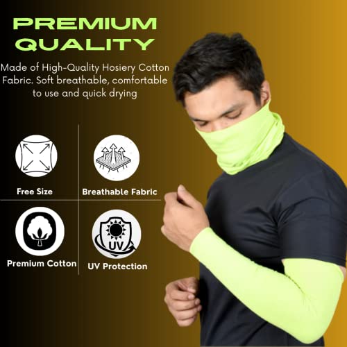 Image of NEON ROCK Winter Pure Cotton Combo Bandan Super Soft, Breathable for Winter Head, Hair & Arm Cover with UV Protection for Headband, Soft Neck Scarf for Biking, Gym, Yoga & Outdoor Use