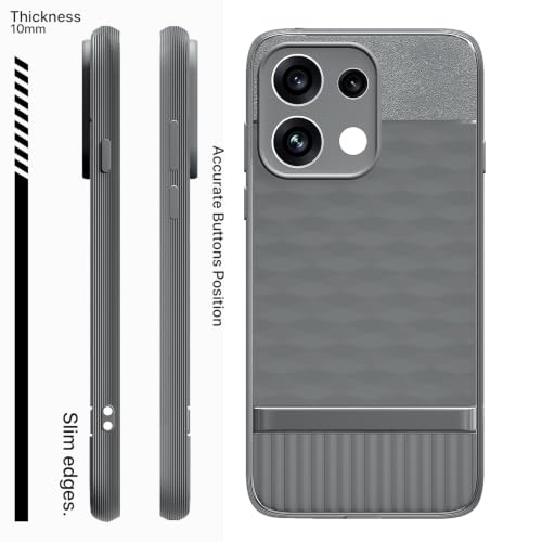 Image of Outlouders Back Cover for Oppo Reno 16c 5G | Full Camera Protection | TPU Soft Flexible Shockproof Bumper Case (Grey)