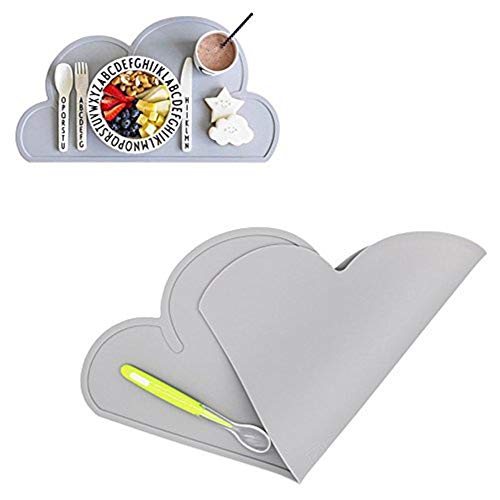 Tischset Kinder platzdeckchen Good partner Kinder silikon Wolke platzset wasserdicht Grau Cover