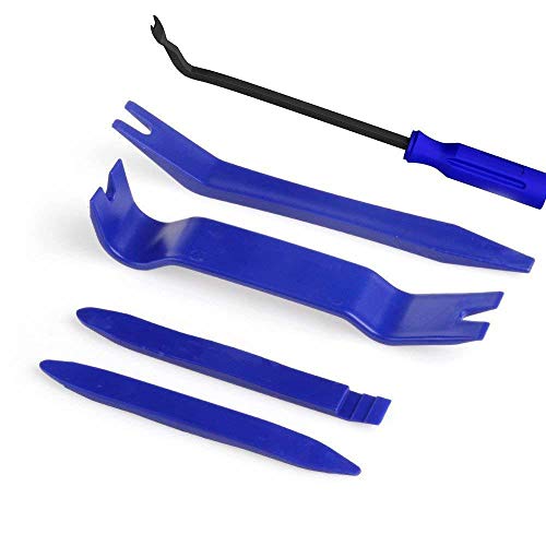 OneMoreT Herramienta de extracción de trampa, plástico para puerta de coche, kit de herramientas de extracción de clip, herramienta para salpicadero de vídeo de audio (5 unidades)