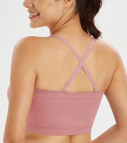 Image of Lemorosy Invisible Non-Padded Bra for Women (XXL, Pink)