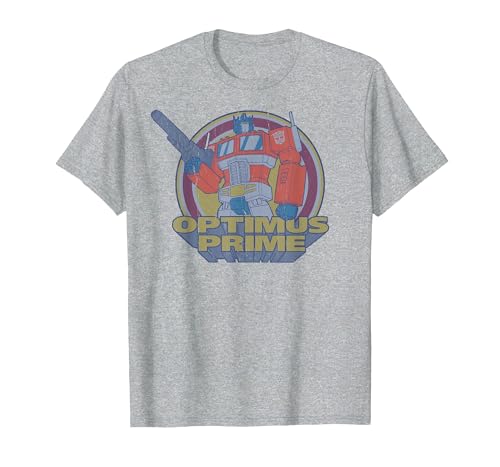 Image of Transformers Optimus Prime Retro Portrait T-Shirt, Men, Heather Grey, X-Large