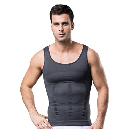 Stworld Mens Corset Vest Abs Abdomen Seamless Underwear Grey