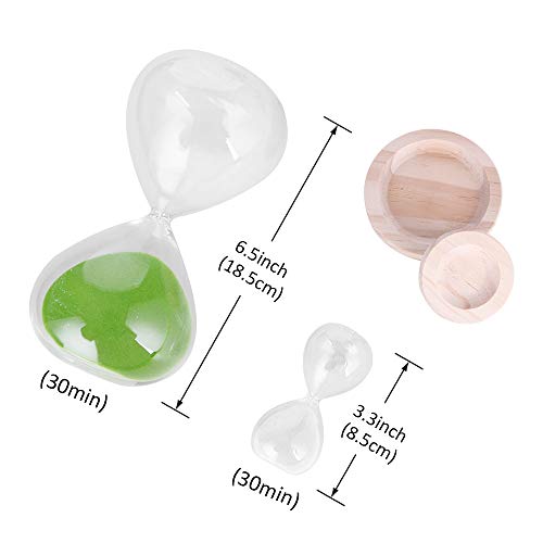 Hourglass Sand Timer Set-60 Minute & 5 Minute Timer Sets -Sand Clock Timers For Room Kitchen Office Decor -Time Management Tool With Wooden Base Stand #TOP2