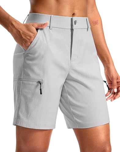 G Gradual Womens 7 Hiking Cargo Shorts Quick Dry Lightweight Golf Outdoor Work Summer Travel Shorts with Pockets(Sleet XS)