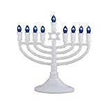 Rite -Lite Judaica Deluxe White Electric Menorah with Bulbs