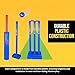 Bratla Plastic Cricket Set - Blue Color | Backyard and Beach Set for Adults and Kids | Includes Bat, Wind Ball, Stumps, and Non-Striker Stump with Plastic Base (Size 4)
