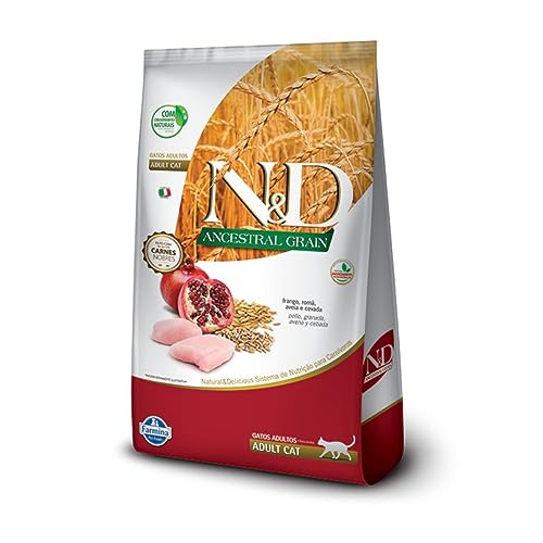 Ração N&D Ancestral Grain Gatos Adultos Frango e Romã