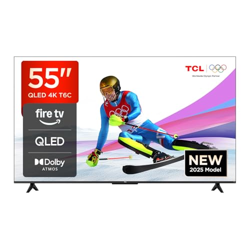 TCL 55T6C 55' QLED TV 4K HDR, FireTV (SmartTV con Dolby Vision e Atmos, HDR10+, Premi e Chiedi ad Alexa)