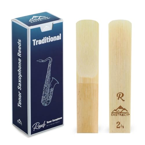 EASTROCK Traditional Tenor Saxophone Reeds 2.0/2.5/3.0 Professional Tenor Sax Reeds for Saxophone Beginner and Saxophonist Strength 2.5-5 Pack