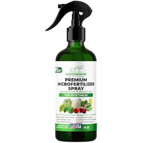 GARDENWISE Premium Microfertilizer Foliar Spray - Chelated Plant Nutrition Blend with Chelated Iron for Vegetables. Perfect for Hydroponics, Pots, and Open Soil. Ready to Use (16 OZ) Cover