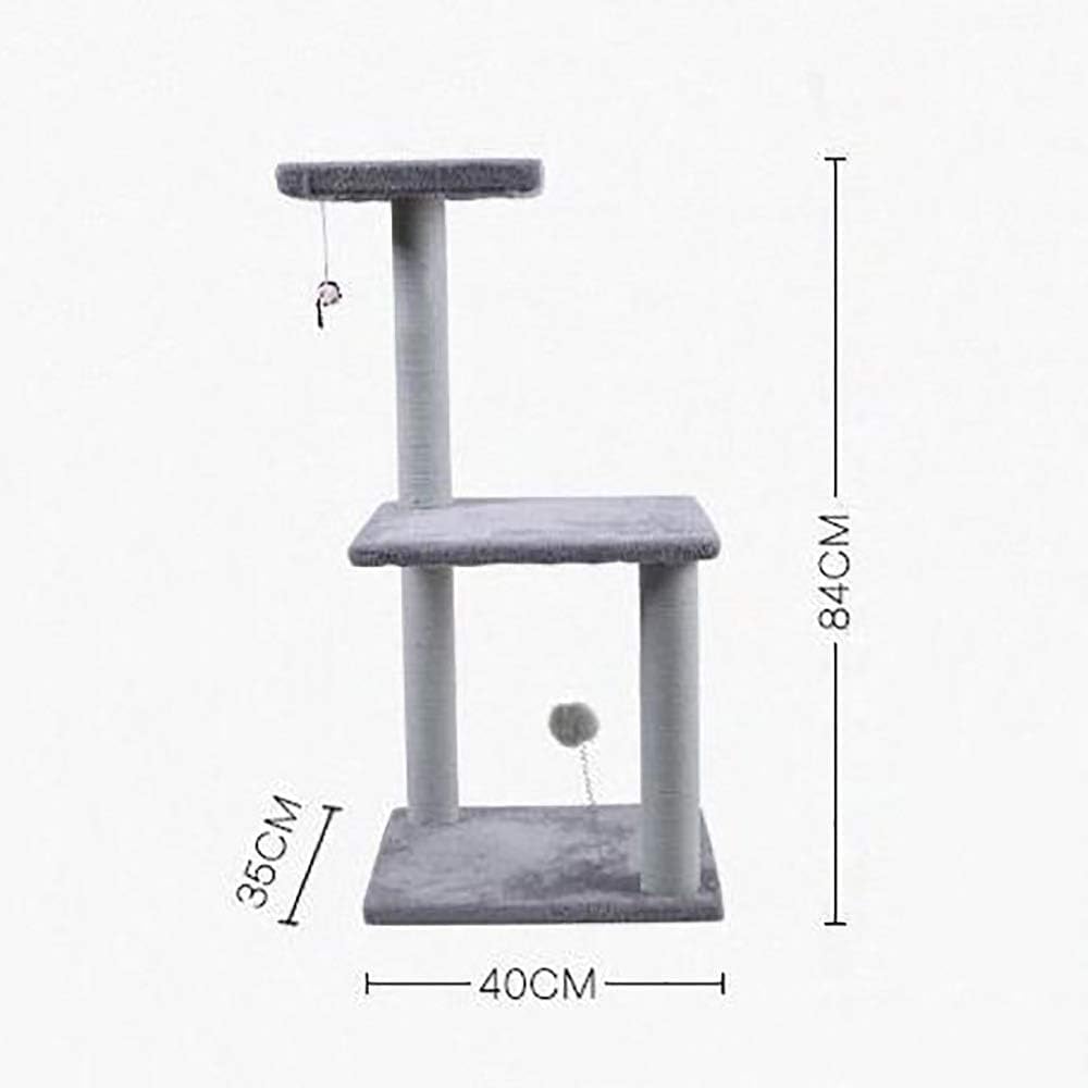 review Gray Cat Tower, Tension Cat Tower, Cat Climbing Post, Cat Scratch Board, Double Layer Cat Tree Stand for Harugama Cats and Kittens, Pet Tower Furniture, Cat Tower, Nail Sharpener