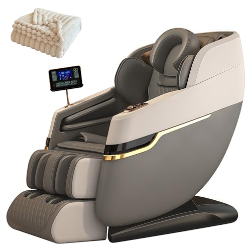 LFFTBK Sillón De Masaje De Cuerpo Completo con Calefacción Y Funcionalidad Bluetooth Masaje Rodante 4D con Sofá Reclinable SL-Track