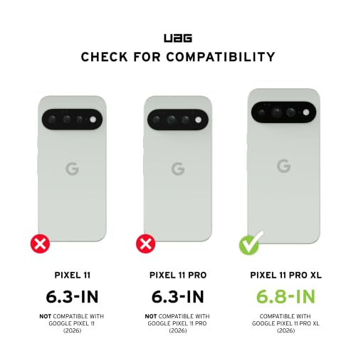 Image of Urban Armor Gear UAG Designed for Google Pixel 11 Pro XL, Dot - Compatible with Magnetic Charging, Rugged Anti-Slip Military Grade Dropproof Transparent Slim Protective Cover - Ash