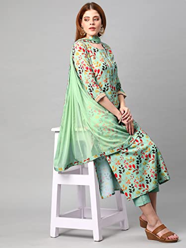 Image of ANNI DESIGNER Women's Cotton Blend Printed Kurta Pant with Dupatta