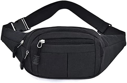 Flytianmy Fanny Pack, Waist Pack for Men and Women, Waterproof Sports Waist Bag with Adjustable Strap for Travel Hiking Running Black