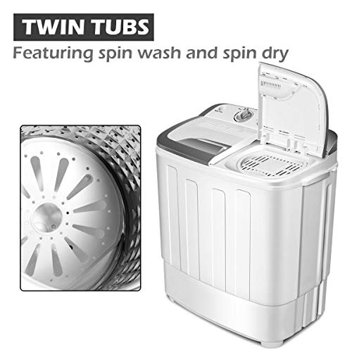 Giantex Washing Machine, Portable Clothes Washing Machines, 13Lbs Washer And Spinner Combo, Semi-Automatic Laundry Machine, Compact Twin Tub Mini Washer Machine For Apartment Camping Dorms Rv #TOP2