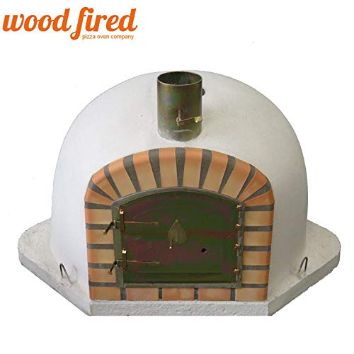 Sand Deluxe Extra Corner Wood Fired Pizza Oven, Orange Arch, Gold Door, 80cxm