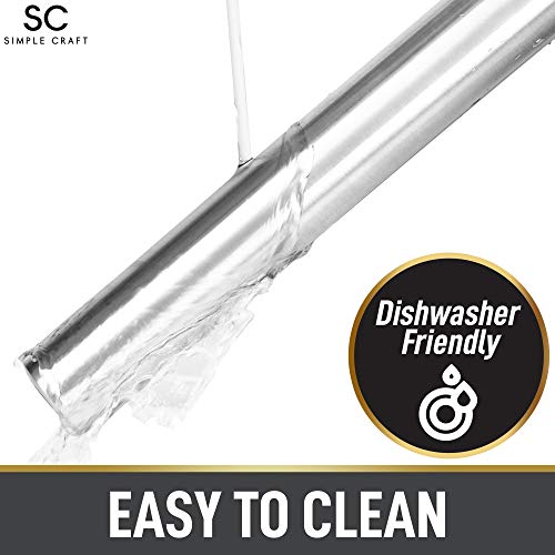 Simple Craft Premium 16” Rolling Pin - Smooth Tapered Professional French Rolling Pin - Stainless Steel Rolling Pin For Making Cookies, Pastries, Pizza, Pies, And Pastas #TOP6