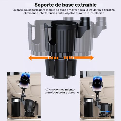Soporte iPad portavasos de coche para evitar caídas de pantallas y tabletas 6