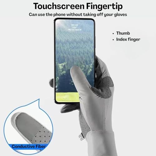 Image of Men's Sun Protection Gloves Men, Anti-Slip Summer Gloves with Touchscreen Fingers | UPF 50+ | Full Finger | Motorcycle & Bike | Lightweight | Summer Riding