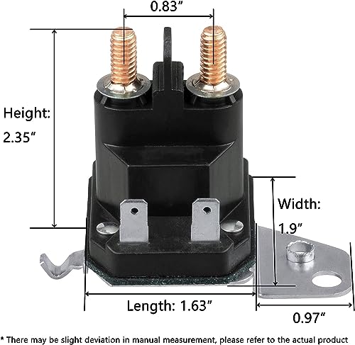 Fourtry 725-06153A Solenoid Compatible with Cub Cadet XT1 Lawn Mower - Starter Solenoid 12V Fit for MTD Troy Bilt Cub Cadet XT2 ZT1 RZT Tractor and Craftsman Zero Turn Ride Mower, Replace 725-06153 - Thumbnail 2