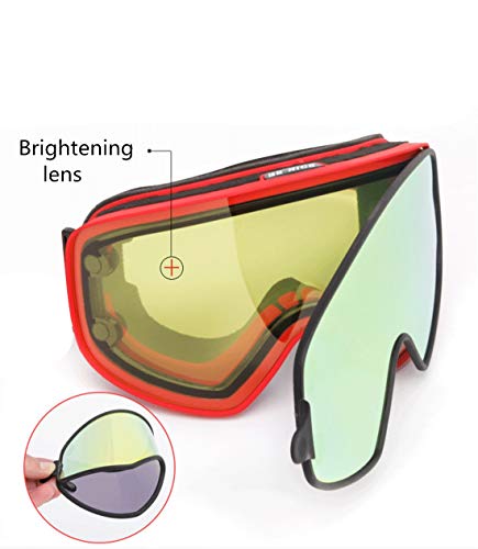 Gafas de esquí magnéticas de doble capa con protección UV400 para miopía 3