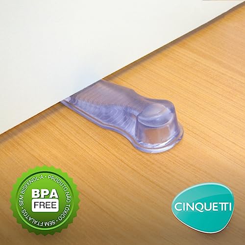 Trava Porta Cinquetti, Cinquetti, Calço Parador De Porta, Incolor, Produzido Com Plástico Livre De B