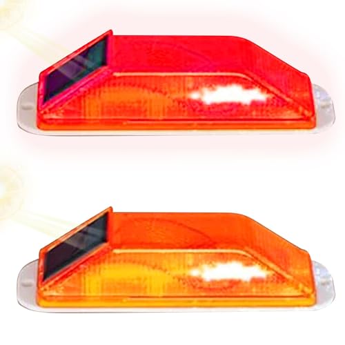 2 luces solares intermitentes de advertencia, baliza de seguridad LED intermitente, luz solar IP54, luz impermeable controlada, lámpara de advertencia solar de señal de tráfico, luces de advertencia