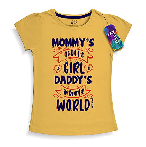 Image of minicult Girls Half sleeeves Cotton Tshirt with Cute Prints and Colorfull (Pink) (Pack of 5)