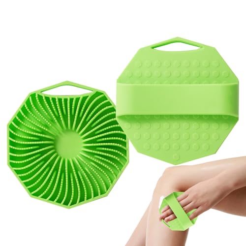 2 cepillos de limpieza de esponja vegetal de silicona, exfoliante corporal de ducha, 2 piezas, exfoliante de ducha corporal, accesorios de baño, suministros de limpieza para hombres y mujeres