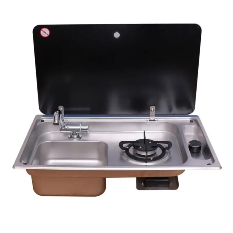Estufa de caravana y fregadero plegable portátil para ahorrar espacio en cocina de camping y viaje