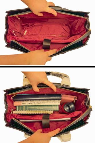 Image of JKM & Company Rolling Laptop Bag for Women | Designer Wheeled Briefcase | Fits 13-17 inch Laptops | Office Travel Computer Case