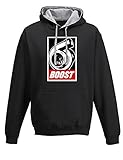 Baddery Auto Hoodie Herren : Boost - Tuner Kapuzenpullover - Männer Pullover - Tuning Zubehör - Geschenk Autoliebhaber (XL)