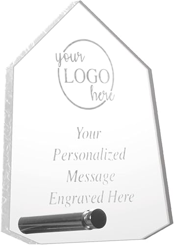 Premios acrílicos económicos personalizados ofrecidos en una variedad de formas y tamaños, incluye texto ilimitado y su logotipo (5 pulgadas,