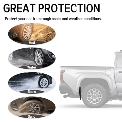Image of Mud Flaps for Toyota Tacoma 2024 2025 Accessories Front & Rear Mudguards Splash Guards All Weather Heavy Duty Fender Protection (4pcs)