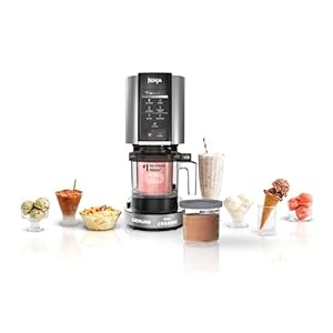 Ninja NC301 CREAMi Ice Cream Maker, for Gelato, Mix-ins, Milkshakes, Sorbet, Smoothie Bowls & More, 7 One-Touch Programs, with (2) Pint Containers & Lids, Compact Size, Perfect for Kids, Silver