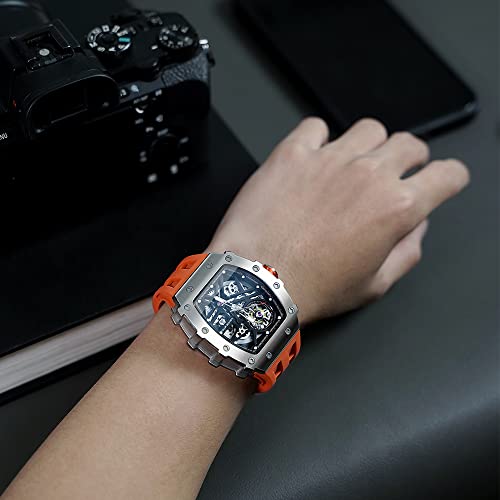 Image of TSAR BOMBA Mens Luxury Watch Automatic Watches for Men 50M Waterproof Japanese Mechanical Movement Tonneau Stainless Steel Case Sapphire Glass Big Face Cool Unique Fashion Gift Men
